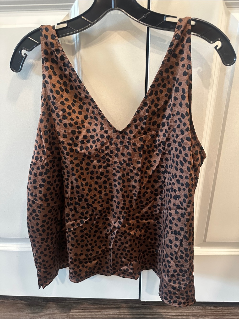 Old Navy Brown and Black Leopard Print V-Neck Camisole